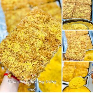 Cơm cháy chà bông trứng muối