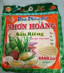 bánh phồng sữa sầu riêng Nhơn hoàng