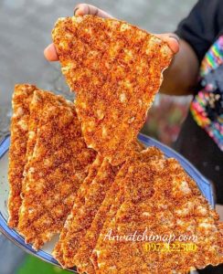 bánh tráng nướng tép khô bò