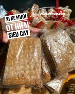 bánh tráng xì  KE LẮC MUỐI ỚT HIỂM – set 5 gói vuông