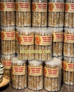 BÁNH TRÁNG ỐNG RUỐC TÔM HÀNH CHÁY TỎI 200gr