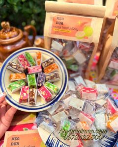 kẹo dừa bánh phồng đậu phộng mix 7 vị 500gr