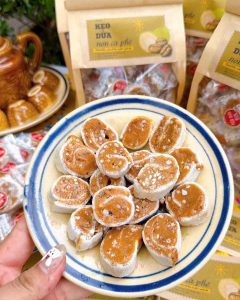 kẹo dừa non cuộn cà phê 500gr