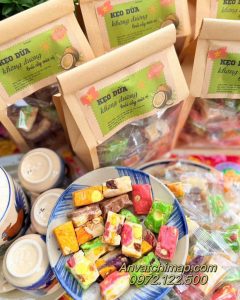 kẹo dừa trái cây mix vị 500gr