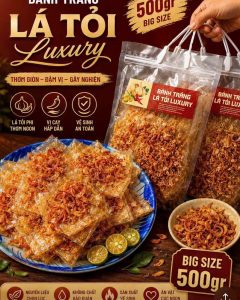 bánh tráng lá tỏi luxury – big size 500gr