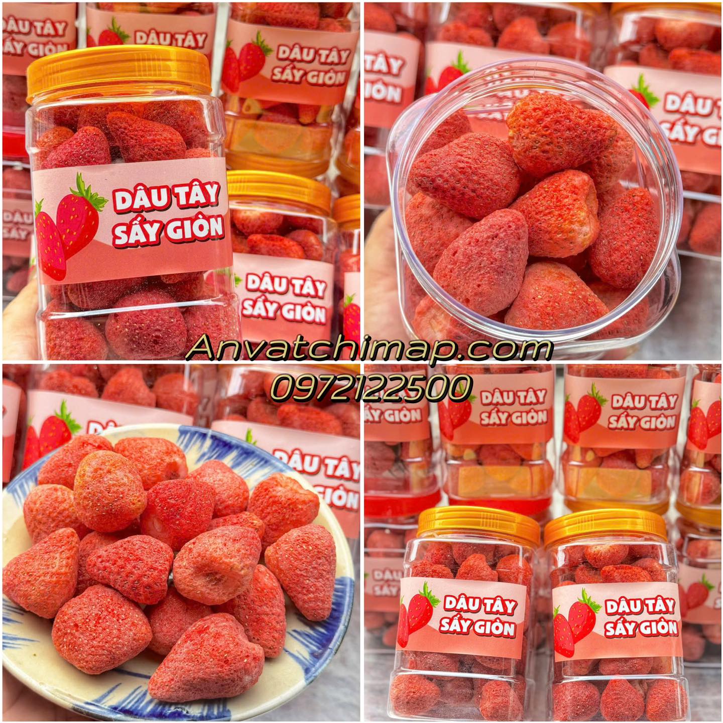 dâu sấy giòn 250gr