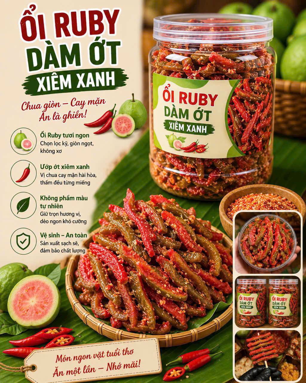 ổi sấy muối ớt 300gr