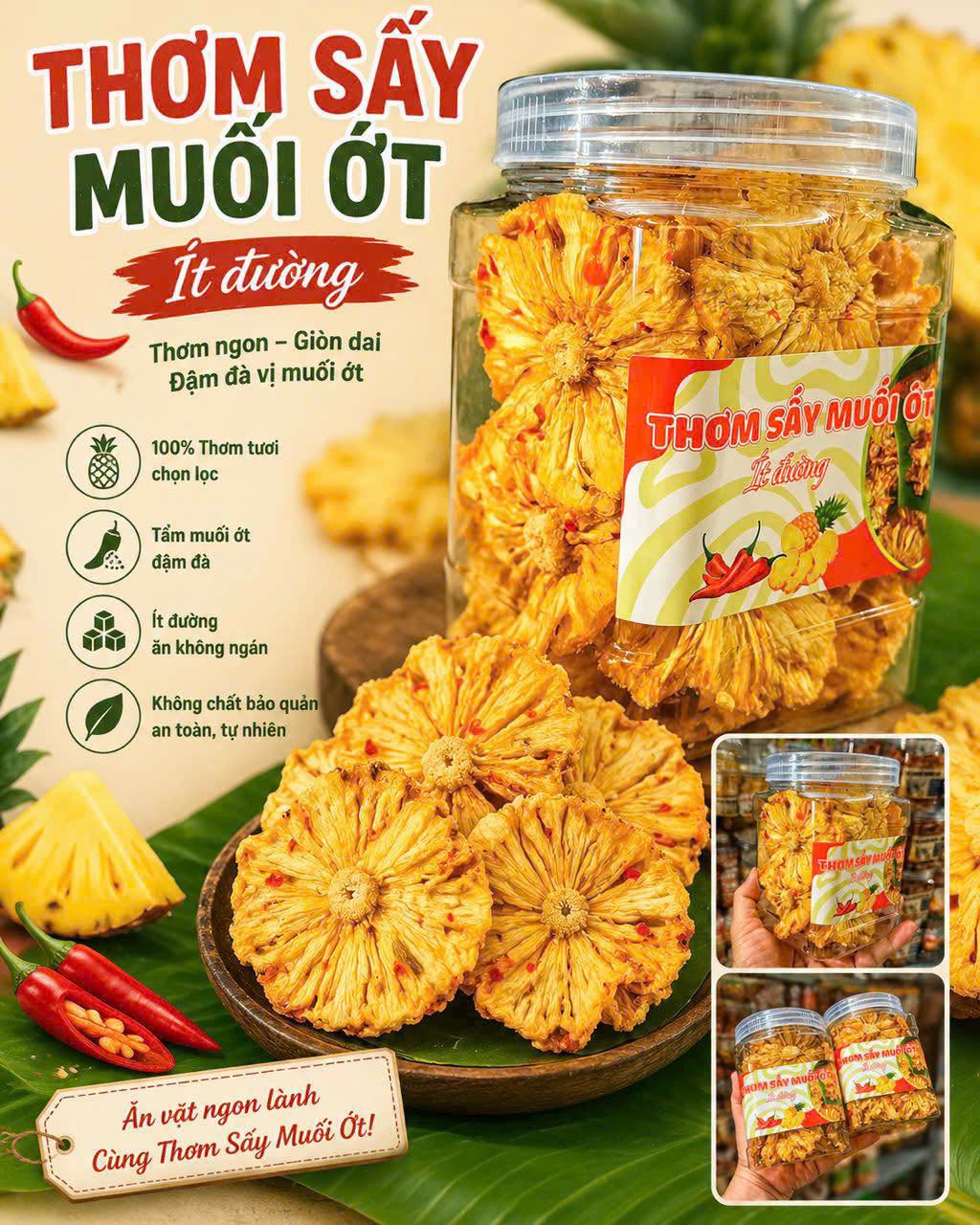 khóm sấy muối ớt 250gr