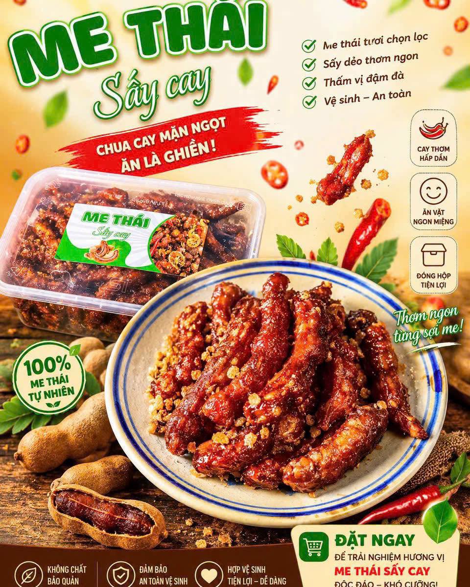 me thái sấy cay 500gr M