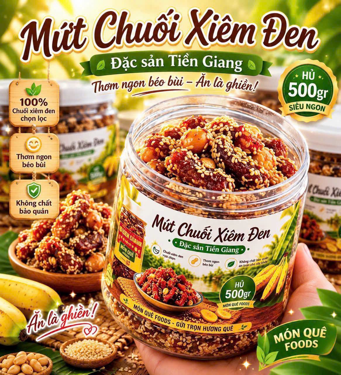 mứt chuối xiêm đen 500gr