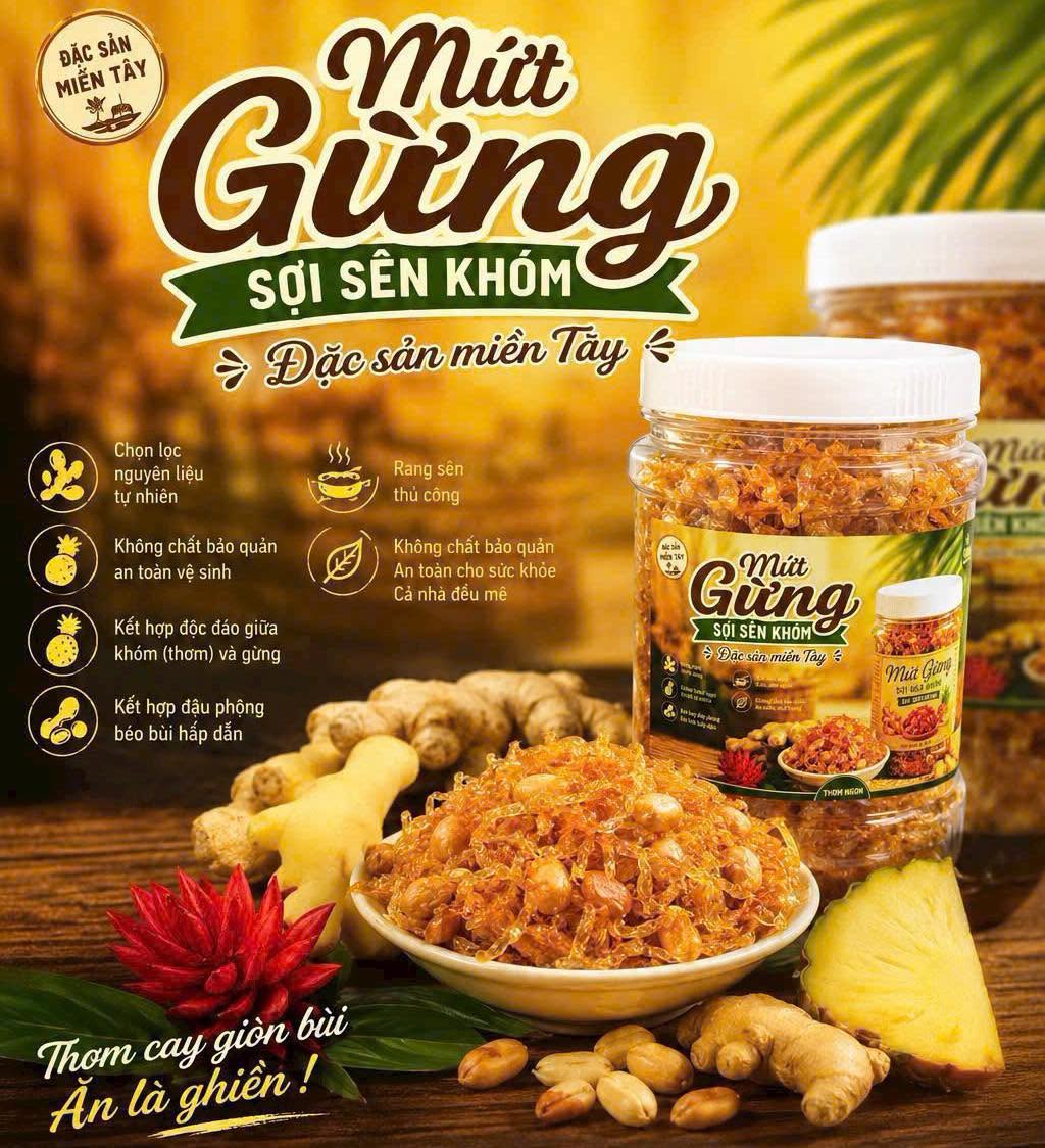 mứt gừng sợi 500gr