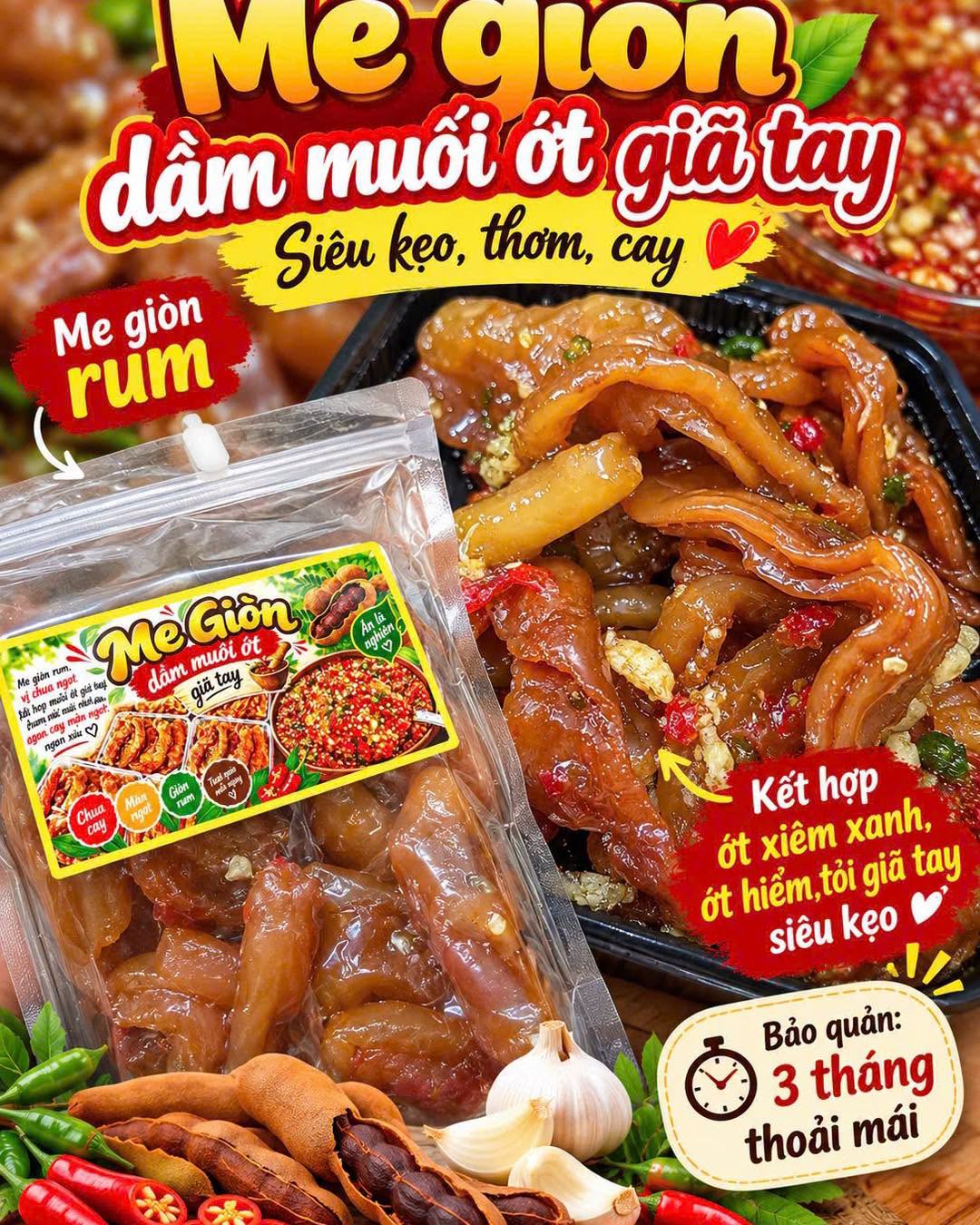 ME GIÒN DẦM MUỐI ỚT GIÃ TAY 500gr