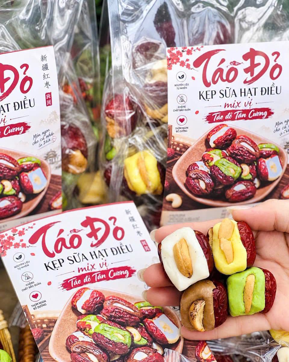 táo đỏ kẹp sữa hạt 500gr